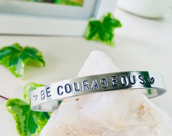 Stamped Cuff Bracelet / Bangle - ALWAYS REJOICE! 2020 (or write your own message!)