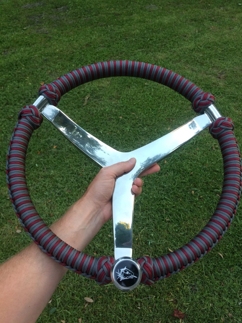 15 1/2 Deluxe SS knob Gemlux Boat steering wheel paracord Etsy