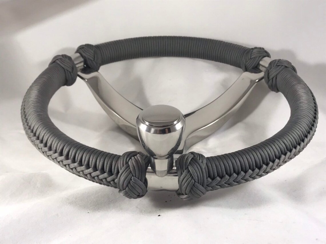 Gemlux Boat Steering Wheel Stainless Steel Paracord Wrapped Etsy