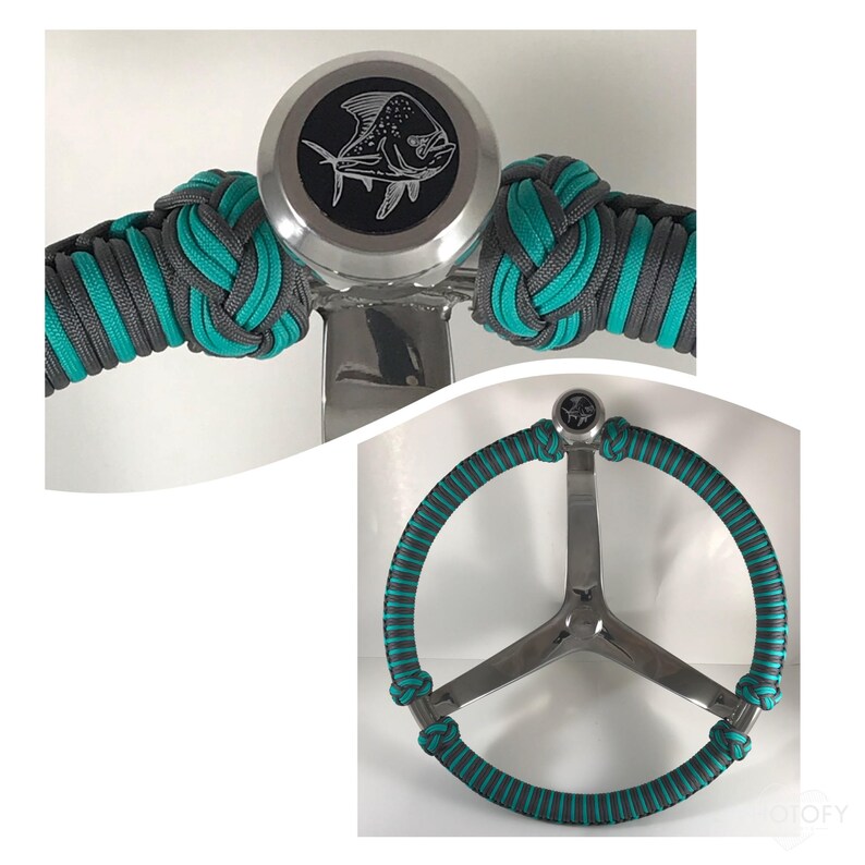 15 1/2 Deluxe SS knob Gemlux Boat steering wheel paracord Etsy