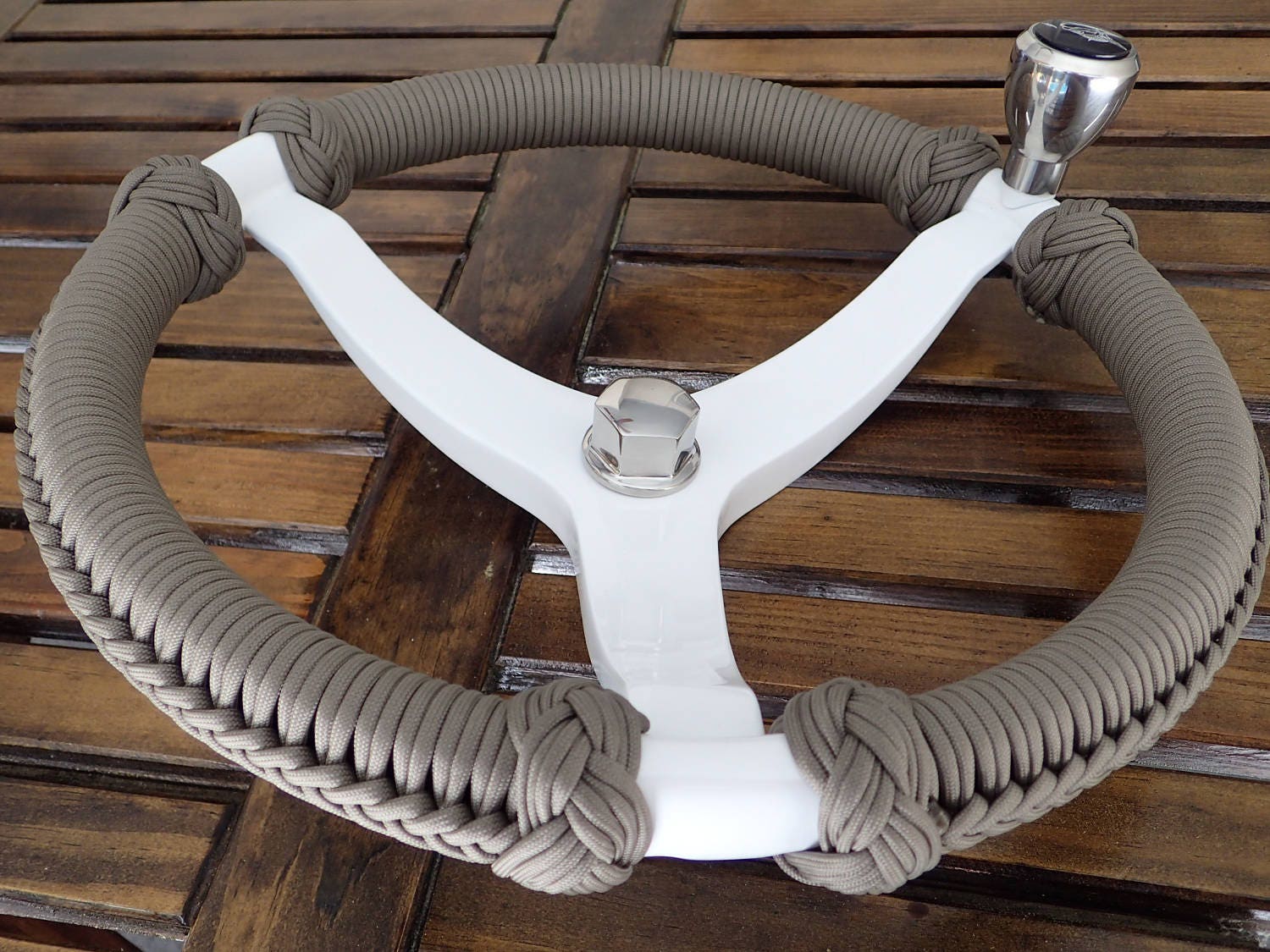 Gemlux Boat Steering Wheel Stainless Steel Paracord Wrapped Etsy