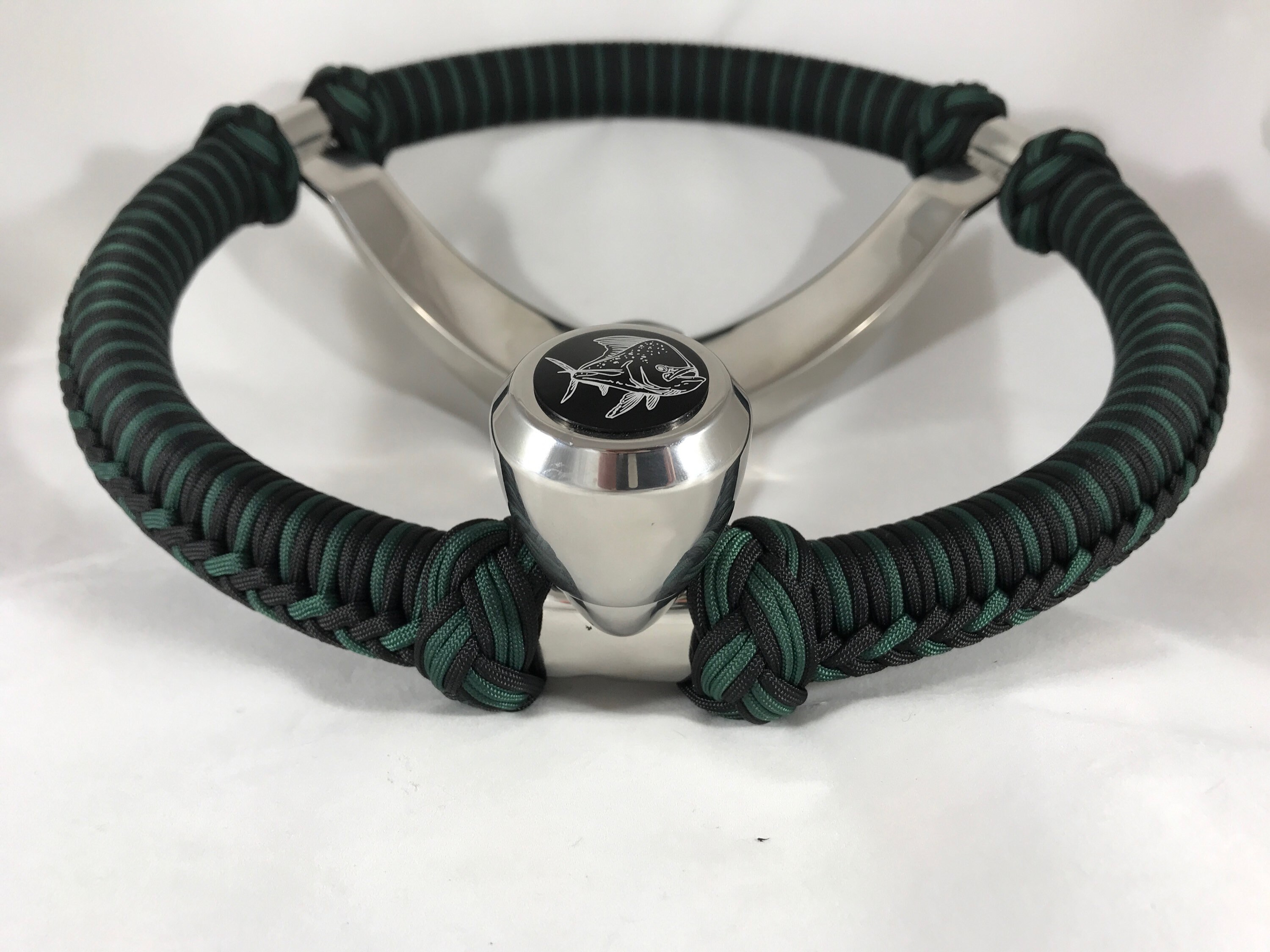 13 1/2 Deluxe SS Knob by Gemlux Boat Steering Wheel Paracord Etsy