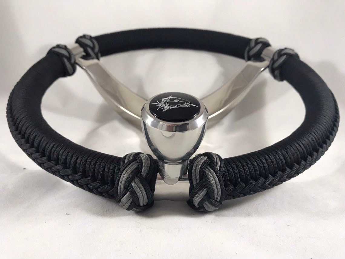 Gemlux Boat Steering Wheel Stainless Steel Paracord Wrapped Etsy