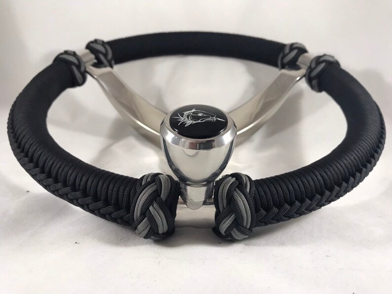 Gemlux Boat Steering Wheel Stainless Steel Paracord Wrapped Etsy