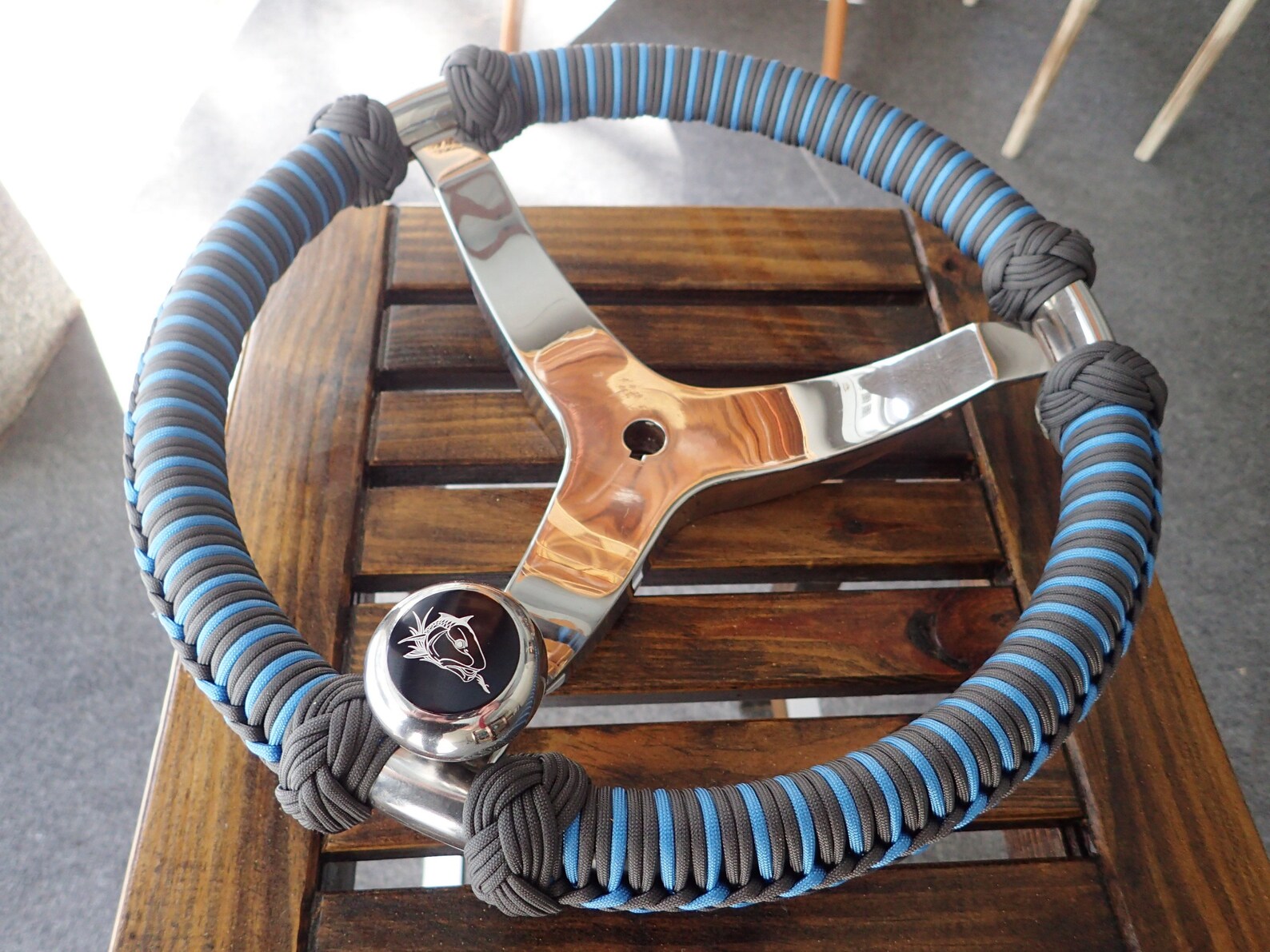 Gemlux Boat Steering Wheel Stainless Steel Paracord Wrapped Etsy