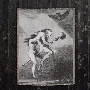 Witch Francisco De Goya Woven Dark Art Blankets