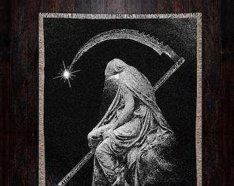 Reaper Woven Dark Art Blanket