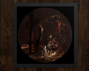 Scenes of Witchcraft: Evening Salvator Rosa Framed poster