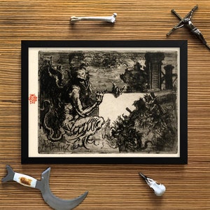 The Demon Printer Félix-Hilaire Buhot Framed Poster