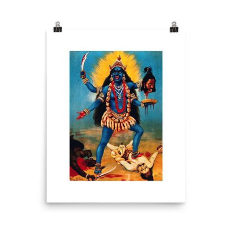 Kali Raja Ravi Kali Trampling Shiva Raja Ravi Varma Art Poster - Etsy