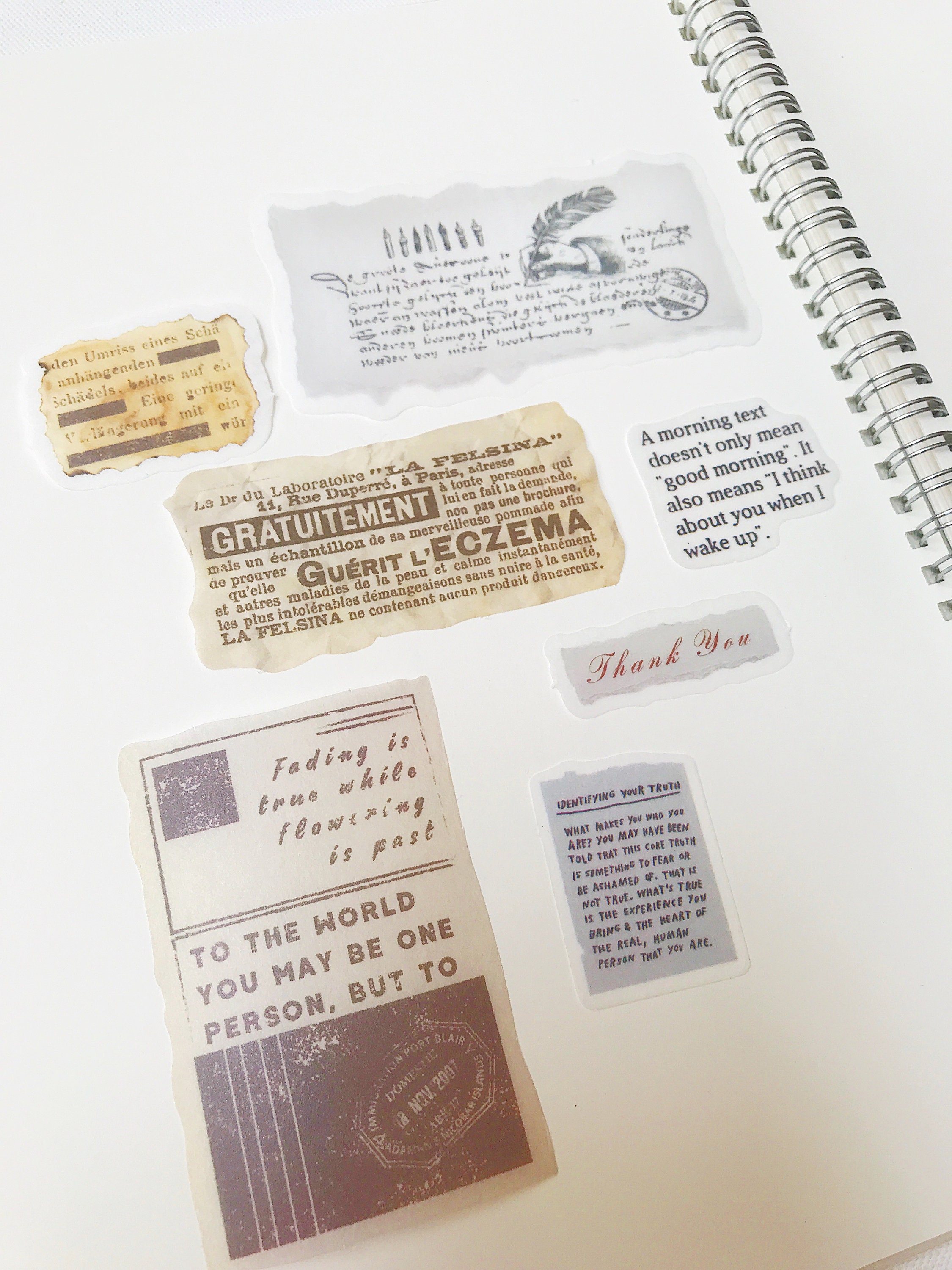 Aesthetic Vintage Paper Quotes Sayings And Phrases Stickers Etsy