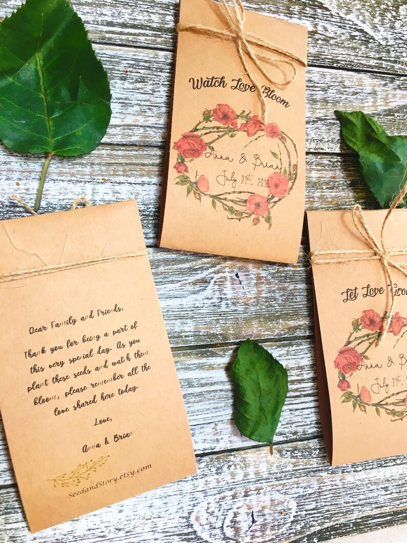 Navy blue Wedding 100 Flower Seed Favors Boho Wedding Favors custom seed packets - Wedding Favor Wedding flower seeds packets
