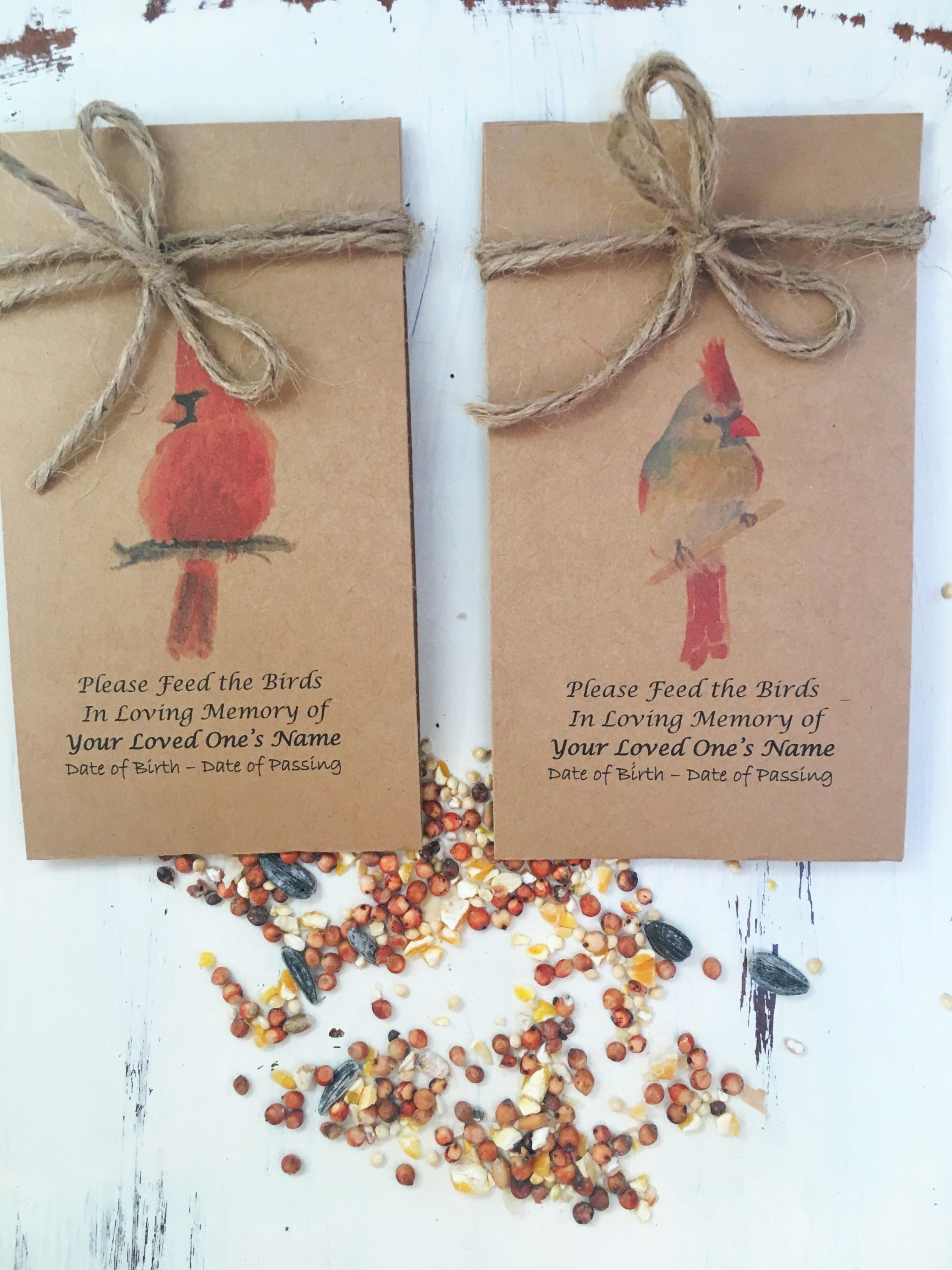 Cardinal Funeral favor bird seed funeral bird seed favor Etsy