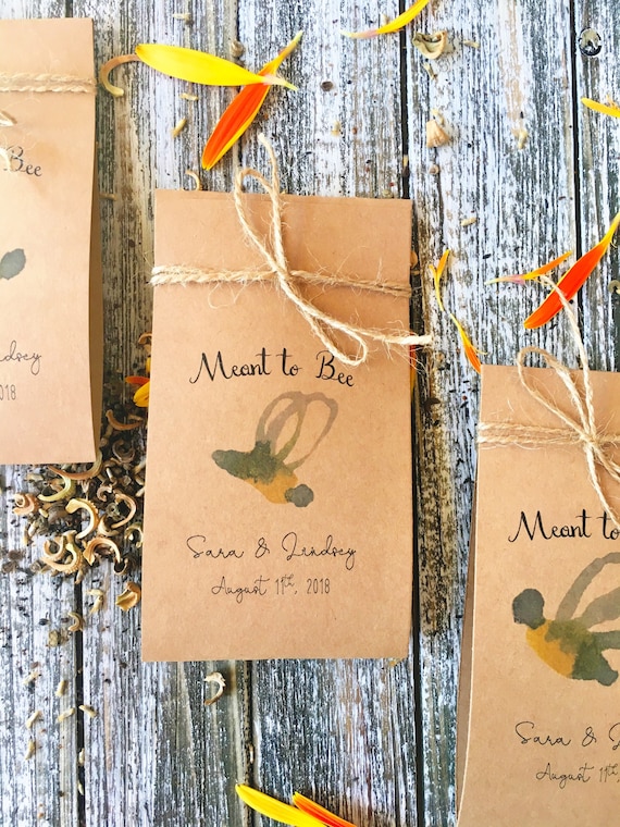 Wedding flower seeds packets Wedding Favor Navy blue Wedding 100 Flower Seed Favors Boho Wedding Favors meant to bee Bee favors