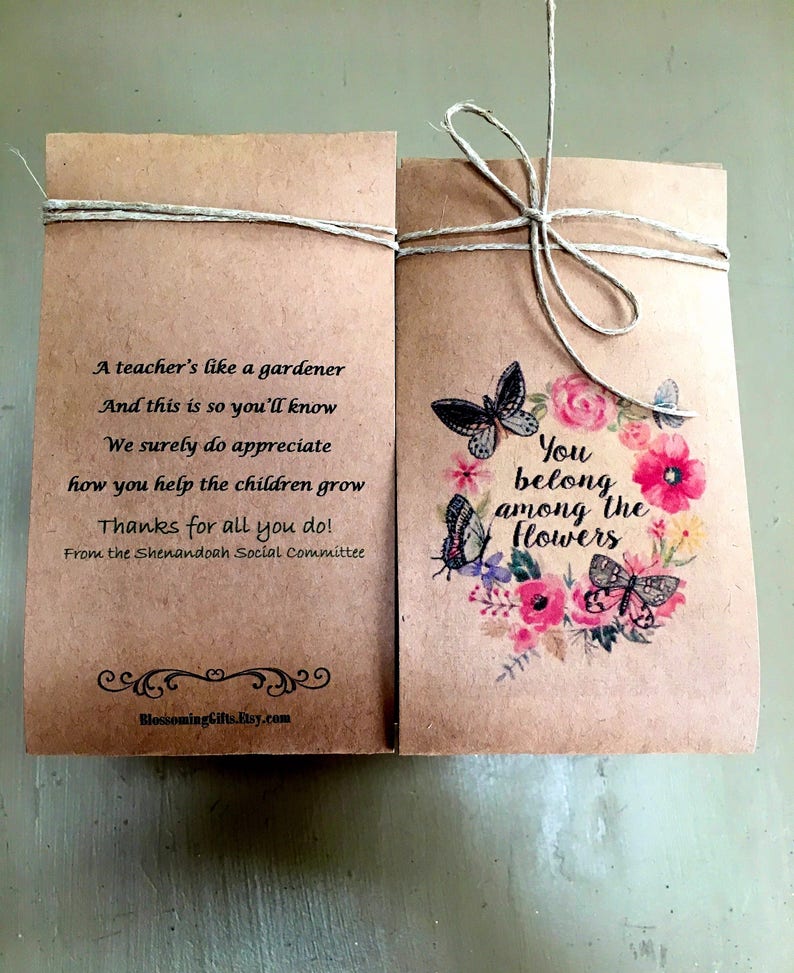 200 thank you cards flower seed packets staff appreciation Etsy