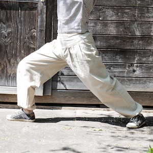 Pantalon de pompage avec poches, coton, bleu océan, rose, bleu, sarouel, femme Natur Weiß