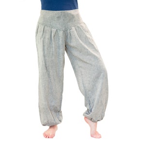Pantalon de pompage avec poches, coton, bleu océan, rose, bleu, sarouel, femme Hellgrau