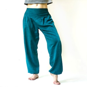 Bloomers unisexe plusieurs couleurs, avec poches, coton, bleu océan, rose, bleu, sarouel