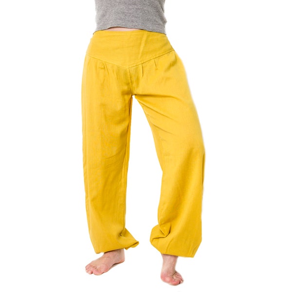 Pantalon de pompage, S - M, L - XL coton curry, jaune, saumon, fuchsia, blanc, sarouel femme