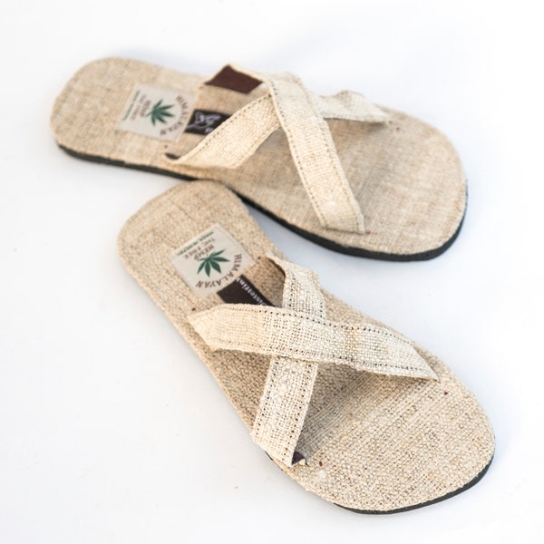 X-slippers made of hemp with rubber sole, slippers, slippers