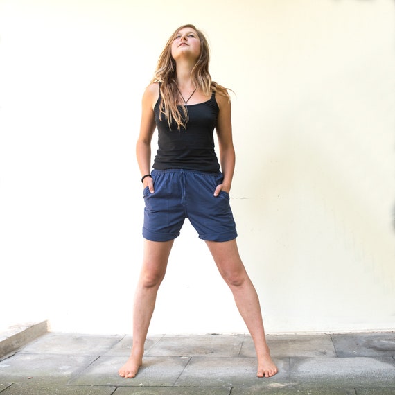 Cotton shorts with elastic waistband best sale