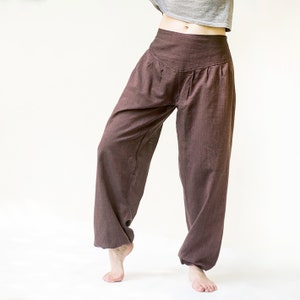 Pantalon de pompage avec poches, coton, bleu océan, rose, bleu, sarouel, femme Rotbraun