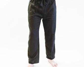 Slip pants for men made of cotton in black, casual pants, pyjama pants