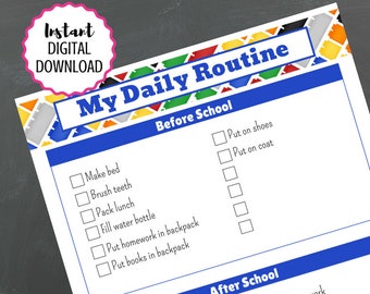 Daily Routine Chart for Kids, Printable with LEGOs