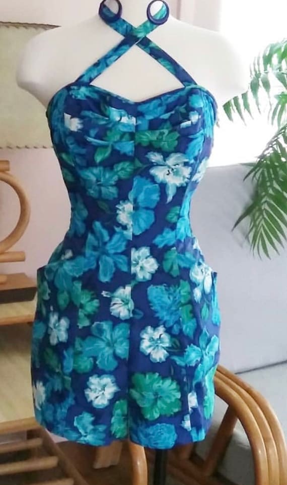 1950s Miss Hawaii by Kamehameha Hawaiian Playsuit