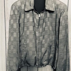 Vintage NOS 50s Flecked Ricky Jacket Reversible Check Rayon Gabardine, size 42
