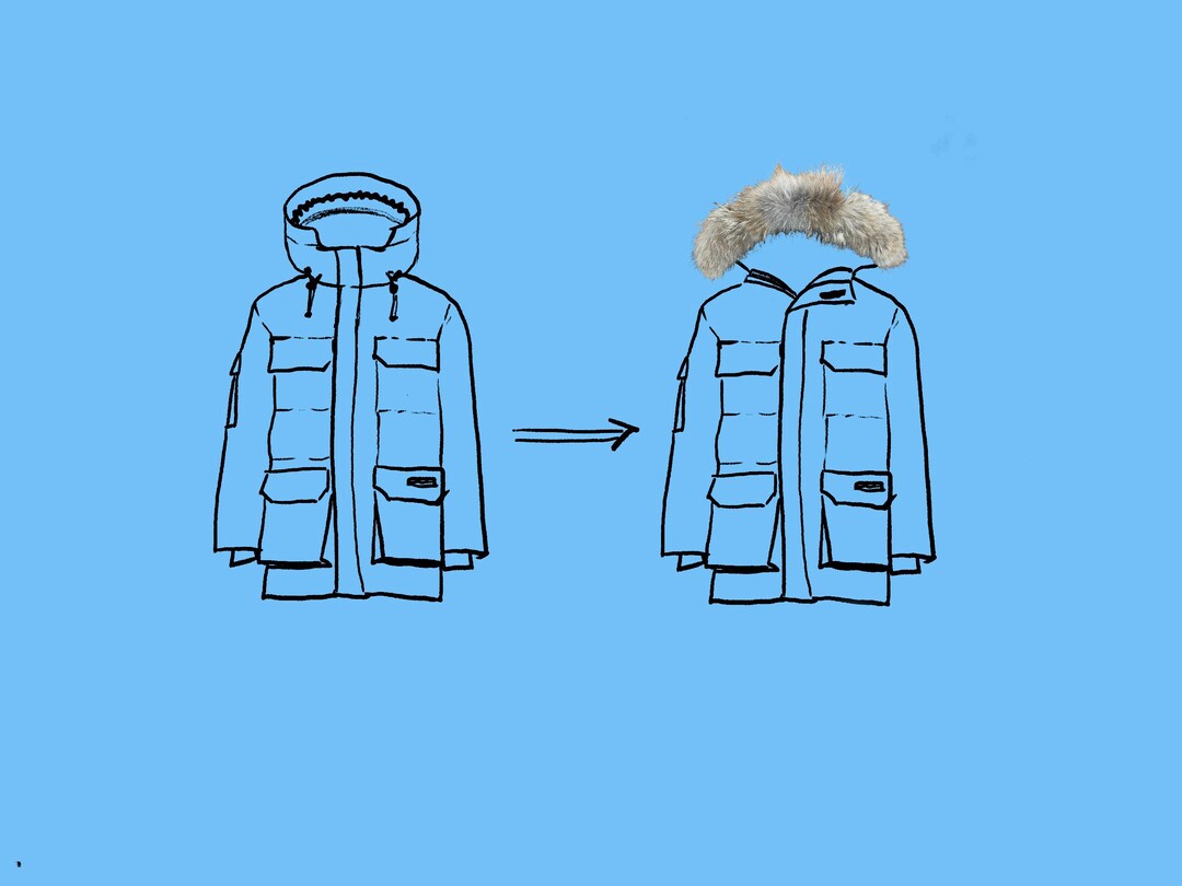 Genuine Canadian Coyote Fur Hood Trim W/ YKK Zipper Premium Real ...