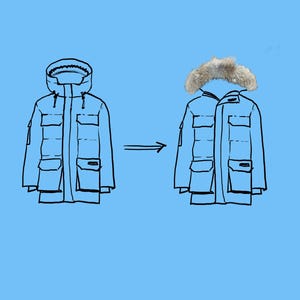 Genuine Canadian Coyote Fur Hood Trim w/ YKK Zipper Premium Real Upgrade Replacement Ruff Arctic Expedition & Heritage Luxury Parkas
