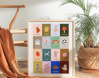 English/Spanish Words Nursery Print