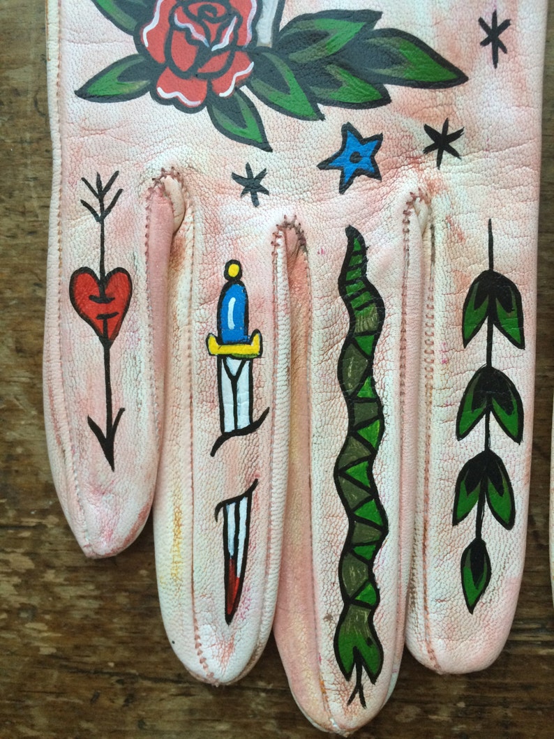 MADE TO ORDER Hand painted gloves Italian leather fashion Etsy