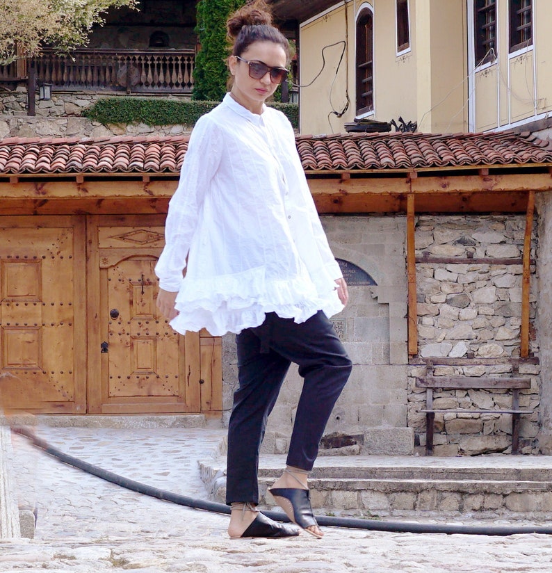 oversized ruffle top