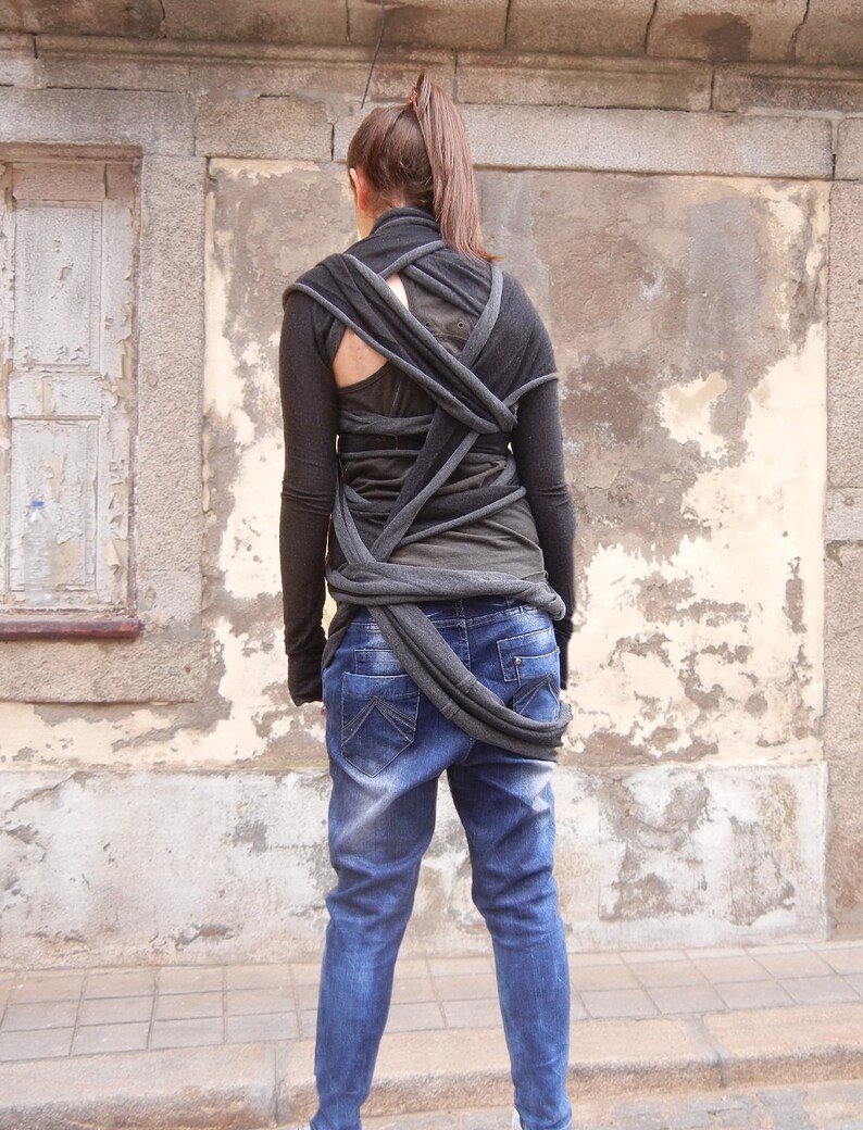 scarf top with sleeves