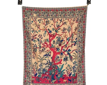 Tree of Life Tapestry Wall Hanging Home Dorm Uni Room Decor Forest Floral Blanket Throw Decorative Art Backdrop Spiritual Decoration Gift