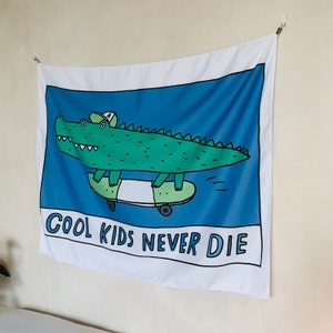 Cool Kids Never Skater Decor Skates Funny Tapestry Wall Hanging Home ...