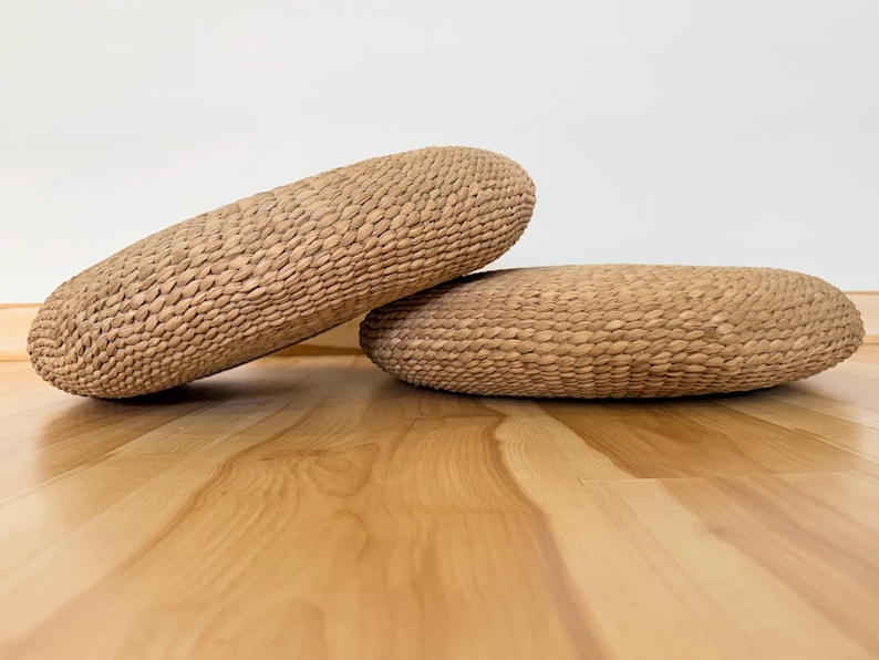 Round Floor Cushion, Floor Sitting Pad Pillow, Hand Woven Water Grass ...