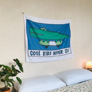 Cool Kids Never Skater Decor Skates Funny Tapestry Wall Hanging Home ...