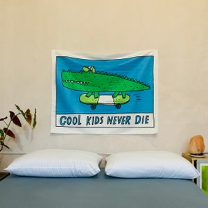 Cool Kids Never Die Tapestry Wall Hanging Skater Decor Skates Funny ...