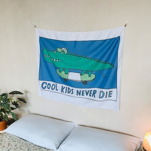 Cool Kids Never Skater Decor Skates Funny Tapestry Wall Hanging Home ...