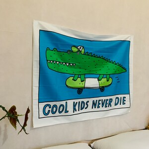 Cool Kids Never Die Tapestry Wall Hanging Skater Decor Skates Funny ...