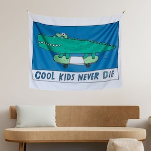 Cool Kids Never Skater Decor Skates Funny Tapestry Wall Hanging Home ...