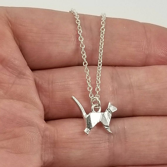 Cat on The Moon Necklace Cat Jewelry Cat Lovers Jewelry Minimalist Cat Jewelry Silver Cat Necklace Silver Cat On The Moon Pendant