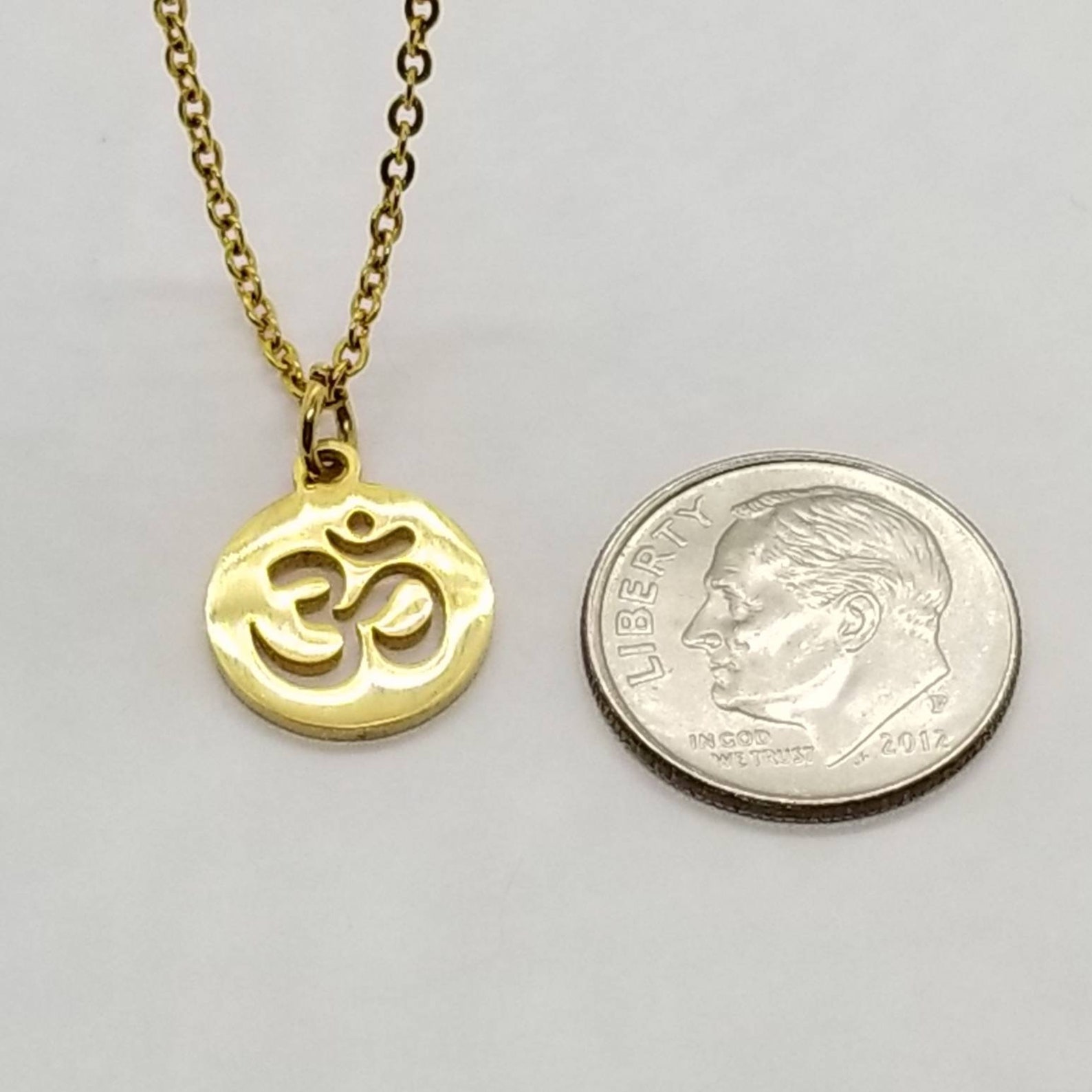 Gold Om Necklace Om Necklace Om Symbol Necklace Dainty Om Etsy