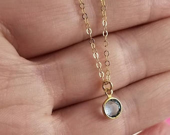 Aquamarine Necklace, March Birthstone Necklace, Aquamarine Jewelry, March Birthday Gift, Birthstone Jewelry