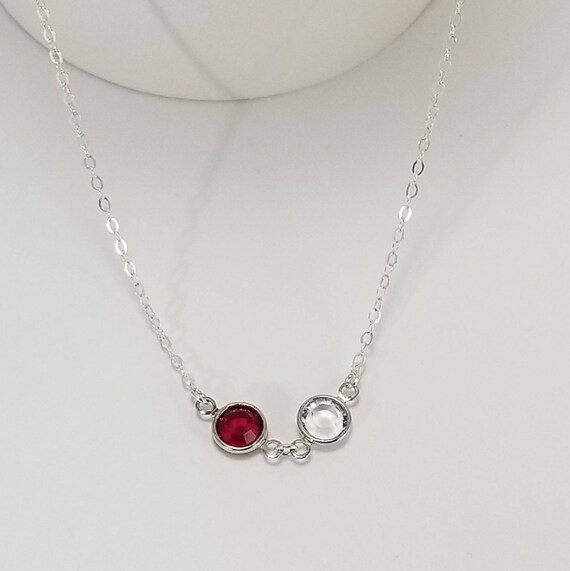 etsy birthstone necklace