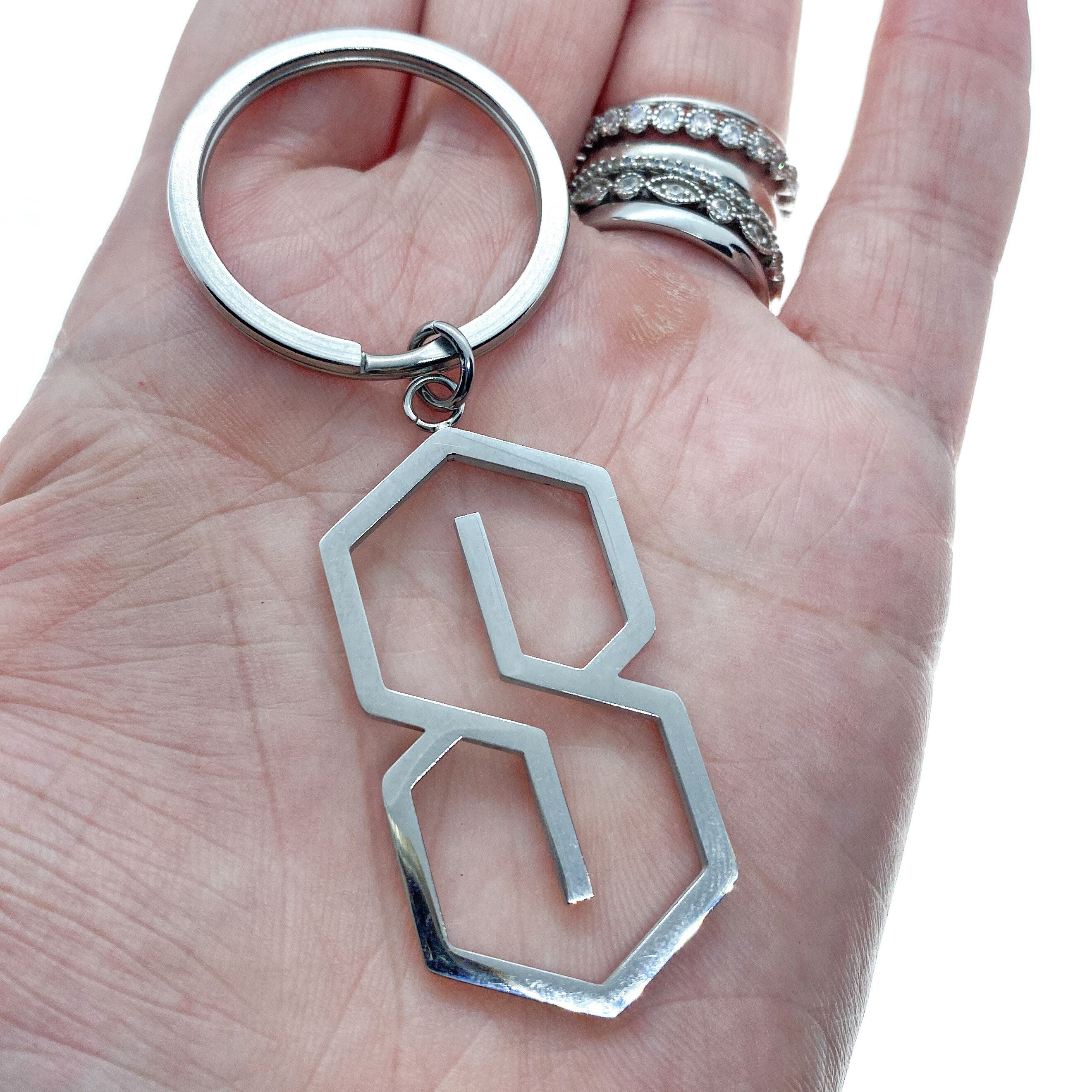 The Cool S Keychain Pointy S Keychain Aesthetic Keychain Etsy