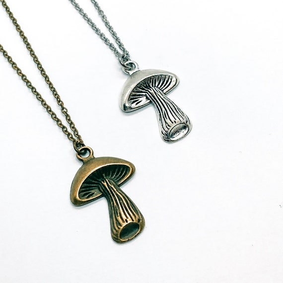 Mushroom Necklace Mushroom Jewelry Festival Jewelry Forest Etsy